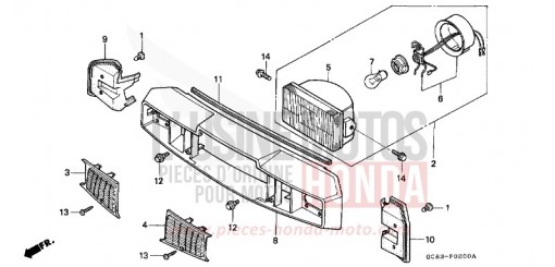 HEADLIGHT/FRONT HANDLE COVER (NH50MSK/MSL) NH50MSL de 1990